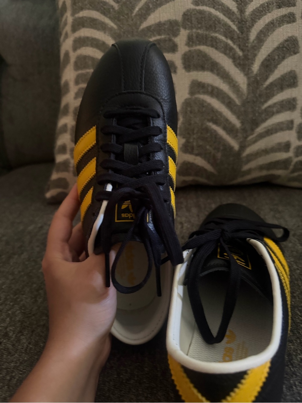 adidas Black Sneakers with Yellow Stripes